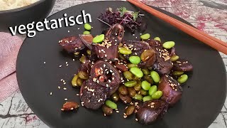 Japanische Auberginen mit Edamame - einfach, schnell und herzhaft