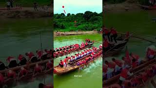 Traditional boat race of villagers