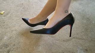 Louboutin Challenge: Elyse walking in Louboutin high heels