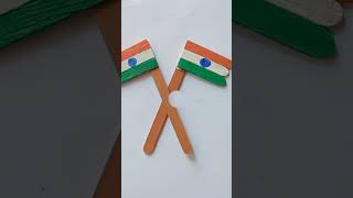 How to make a Indian tricolour Flag with popsicle stick ll ice cream stick Indian flag 🇮🇳