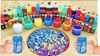 Experiment: Rainbow Orbeez VS Coca-Cola, Fanta, Mirinda, 7up, Chupa Chups and Mentos Underground!