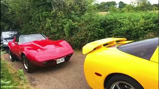 Part 1  Surrey Vettes at Retro Car Evening   Hurtwood Park