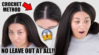 V PART WIG & NO LEAVE OUT AT ALL! 😱 Crochet braid method *WOW* Hergivenhair