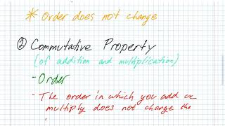 Algebraic Properties - Big 3 notes