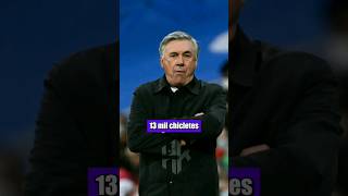 Ancelotti masca 14 chicletes por partida.