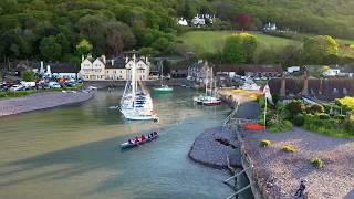 Out & back with the Porlock Weir Pilot Gig Club...Porlock Bay, Exmoor National Park, Somerset.