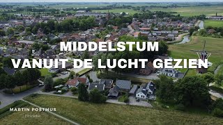 Middelstum gezien vanuit de lucht, drone opnames.