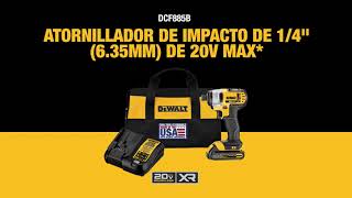 ATORNILLADOR DE IMPACTO INALÁMBRICO DE 1/4" (6.35MM) DE 20V MAX* DCF885