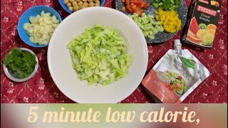 Low calorie Chickpea, pasta and veggie salad | 5 minute recipe | Quick weight loss