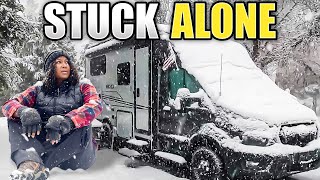 HE LEFT ME! Surviving A Winter Snow Storm in My Camper Van Alone (RV Life)