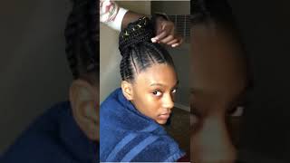 Feed in cornrows | type 4 natural hair #shorts