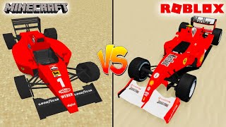 MINECRAFT FORMULA ONE CAR VS ROBLOX FORMULA ONE CAR - WHICH IS BETTER?