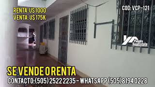 Se Renta o Vende Casa cemtrica apta para todo tipo negocio en masaya.