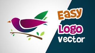 tutorial on how to easily make a colorful bird illustration logo