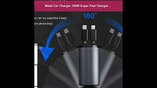 Metal Car Charger 100W Super Fast Charging Car Cigarette Lighter USB And TYPE-C Adapter