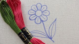 VERY EASY LITTLE FLOWER HAND EMBROIDERY DESIGN FOR BEGINNERS #handembrodiery