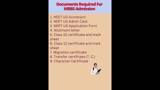 NEET UG 2024 Counselling#Documemts for MBBS Admission#Watch Till End