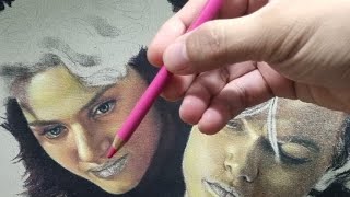 DRAWING LIVE! How to Draw Jack & Rose using Pastel Pencil- Portrait Turorial