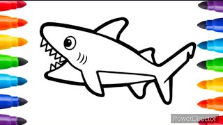 Shark Drawing step by step for kids | How to draw shark for kids | Kids Drawing | easy drawing | ❤️