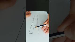 draw a dress drawing Fashion Figure💃🥂 #shortvideo #drawing #dressdrawing