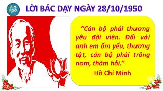 LỜI BÁC HỒ DẠY NGÀY 28/10/1950