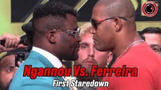 Francis Ngannou vs. Renan Ferreira stare down for first time with Jake Paul | PFL Super Fights PPV