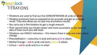 GCSE AQA Chemistry - C4 Chemical changes - Titrations