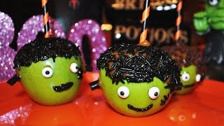 💖 Frankenstein Caramel Apples Scratch Recipe For Halloween Party Ideas | Halloween recipes