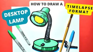 How to Draw a Desktop Lamp for to draw and colour along with in Timelapse Format.