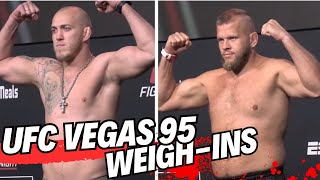 UFC Vegas 95 OFFICIAL WEIGH-INS: Tybura vs Spivac 2