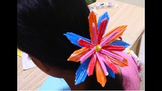 DiY the paper finally makes the flowers more colorful. DiY Make a hairpin flower ... Funny Pranks!