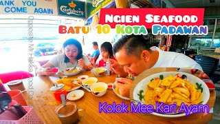 Jom Ngopi2 Di Ngien Seafood Batu 10 / Kolok Mee Kari Ayam / Kueh Tiaw Kolok / Cucur Pisang & Sukun