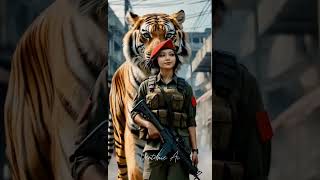 woman military Special Forces with animal #shorts