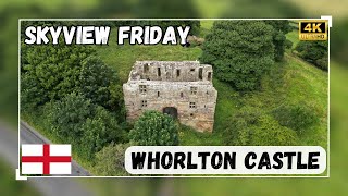 Drone Flight Around Medieval Castle: Whorlton Castle - Aerial Exploration