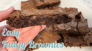 Easy Fudgy Brownies Recipe with Rich Chocolate Flavor /Gooey Brownies Recipe