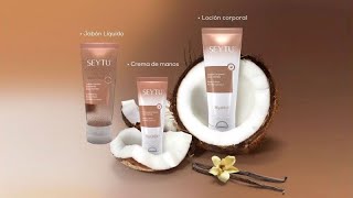 LINEA CORPORAL COCO VAINILLA SEYTU 🥥 Jabón líquido exfoliante, Loción, Crema para manos. Beneficios