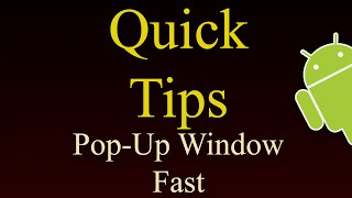 How To Create Pop Up Window In Android - Faster Method