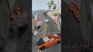 car vs bollard crash by supra gt #shorts