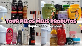 TOUR PELOS MEUS PRODUTOS CAPILARES + CORPORAL 🎇 #tourpeloscosméticos #produtosbaratos