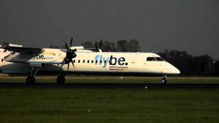 Flybe  British European DHC-8 landing Amsterdam Schiphol