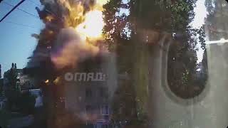 MISSILE HITTING a building in the Nikolaev region #ukraine #russia #war