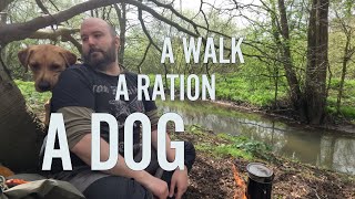 Hiking with my dog and cooking a British military ration in the Lincolnshire Wolds