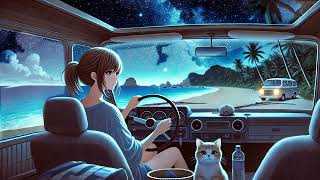 Chill Drive At Midnight - Lofi hip hop mix ~ Stress Relief, Relaxing Music