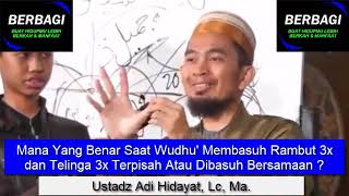 Mana Yang Benar Saat Wudhu', Membasuh Rambut 3x dan Telinga 3x Terpisah Atau Dibasuh Bersamaan