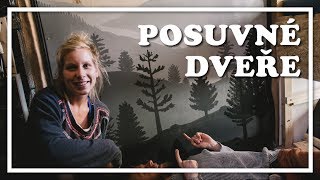 Přestavba dodávky [12] Boční posuvné dveře - obklad překližkou a malba