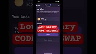 Low Salary Code Tapswap || Tapswap Code Low Salary #tapswap #tapswapcode #tapswapairdrop