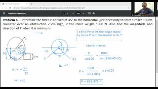 Problem 4 -  EQUILIBRIUM OF SYSTEM OF COPLANER FORCES / Engineering Mechanics