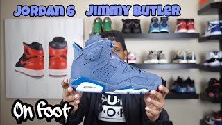 Jordan 6 Jimmy Butler (Diffused Blue) On Feet - 4K