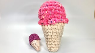 Amigurumi: ice cream, big and small. Crochet! Presentation of results. Pattern info in description