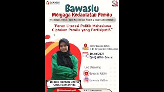 Diseminasi Artikel/Opini Kepemiluan | Finalis Bilqies Hannah Shofia | UINSI Samarinda